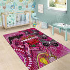 Breast Cancer Awareness Aboriginal Area Rug Australian Pink Out