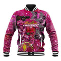 Breast Cancer Awareness Aboriginal Baseball Jacket Australian Pink Out