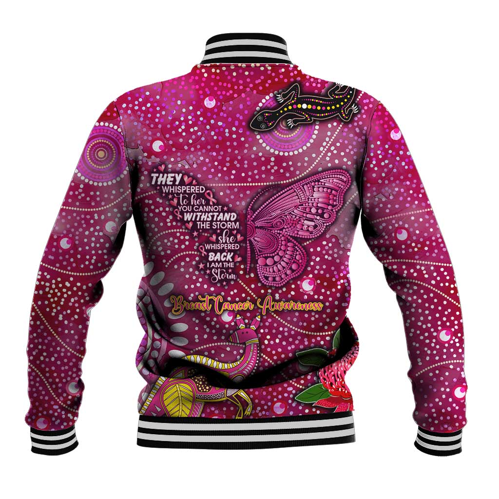 Breast Cancer Awareness Aboriginal Baseball Jacket Australian Pink Out