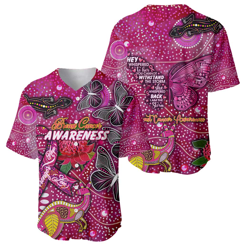 Breast Cancer Awareness Aboriginal Baseball Jersey Australian Pink Out