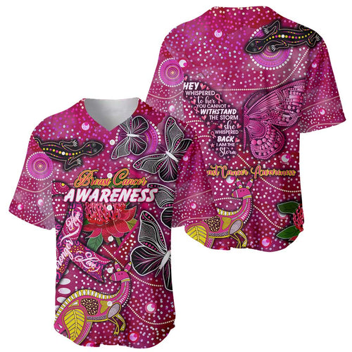 Breast Cancer Awareness Aboriginal Baseball Jersey Australian Pink Out