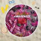Breast Cancer Awareness Aboriginal Beach Blanket Australian Pink Out