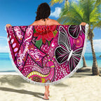 Breast Cancer Awareness Aboriginal Beach Blanket Australian Pink Out