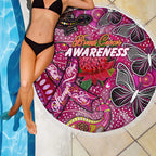 Breast Cancer Awareness Aboriginal Beach Blanket Australian Pink Out