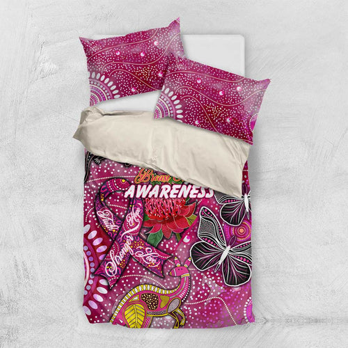 Breast Cancer Awareness Aboriginal Bedding Set Australian Pink Out