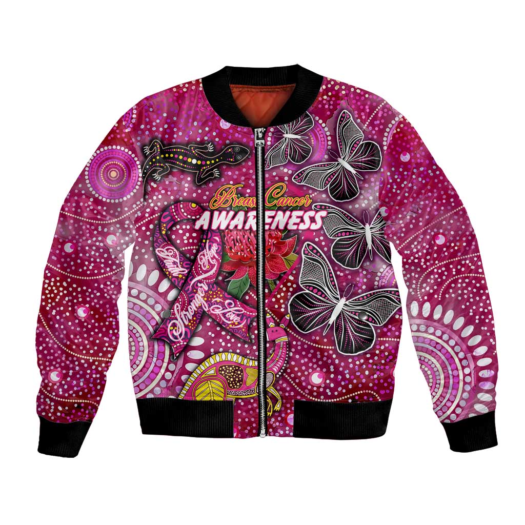 Breast Cancer Awareness Aboriginal Bomber Jacket Australian Pink Out
