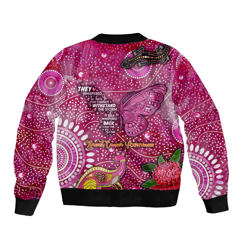 Breast Cancer Awareness Aboriginal Bomber Jacket Australian Pink Out
