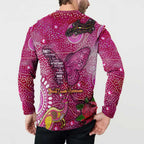 Breast Cancer Awareness Aboriginal Button Sweatshirt Australian Pink Out