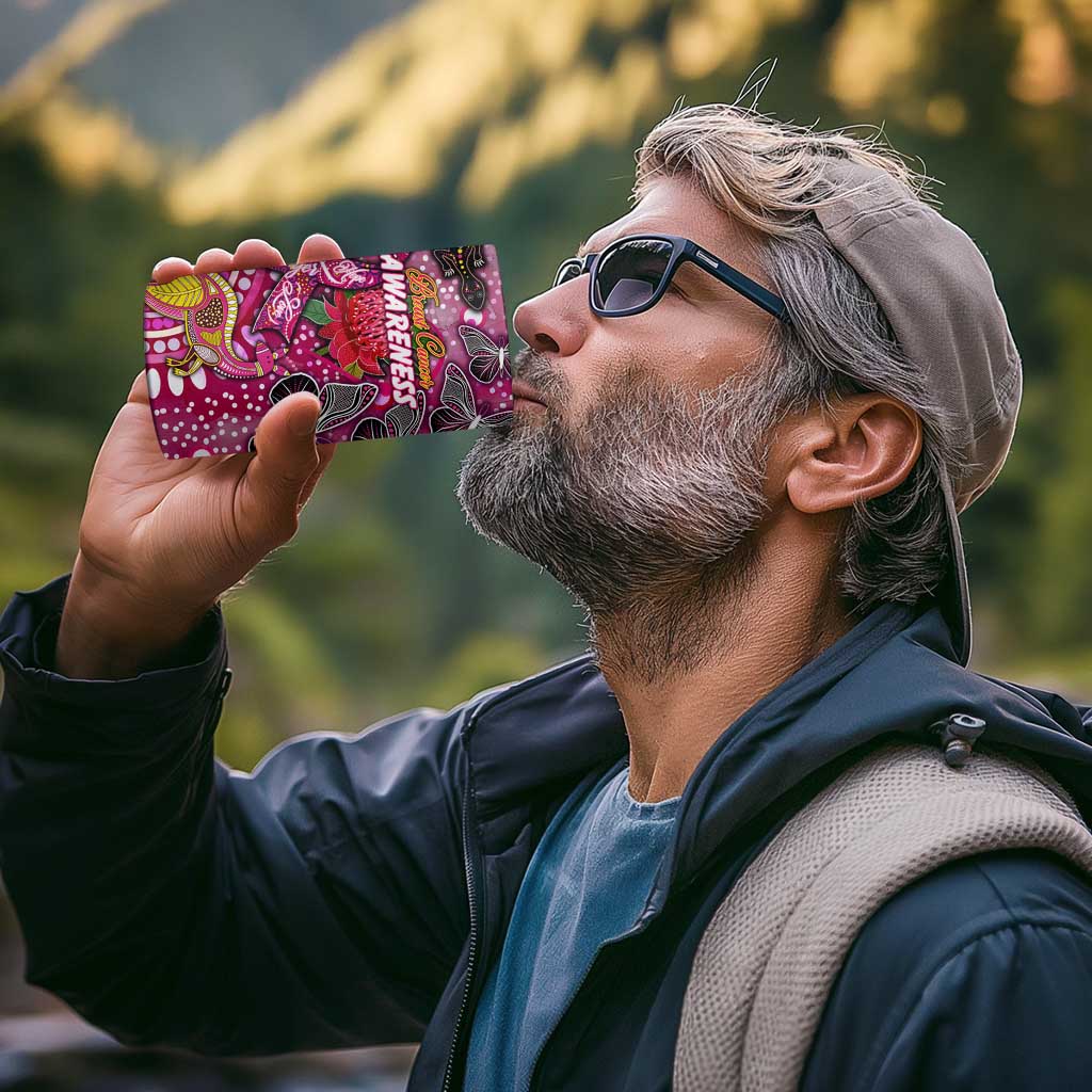Breast Cancer Awareness Aboriginal 4 in 1 Can Cooler Tumbler Australian Pink Out