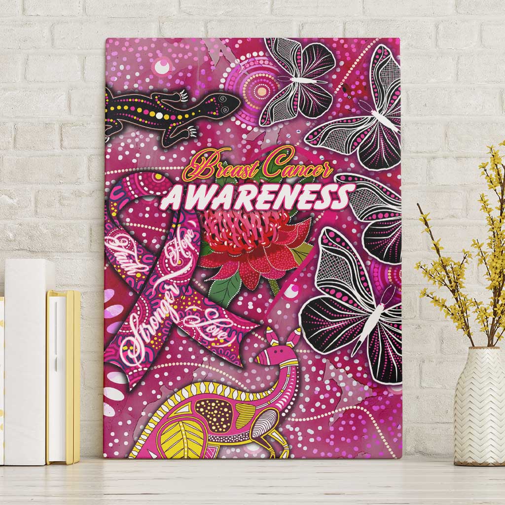 Breast Cancer Awareness Aboriginal Canvas Wall Art Australian Pink Out
