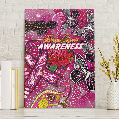 Breast Cancer Awareness Aboriginal Canvas Wall Art Australian Pink Out