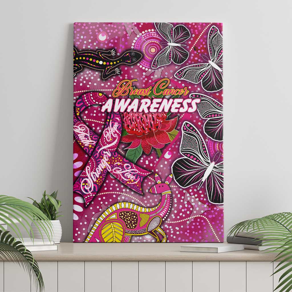 Breast Cancer Awareness Aboriginal Canvas Wall Art Australian Pink Out