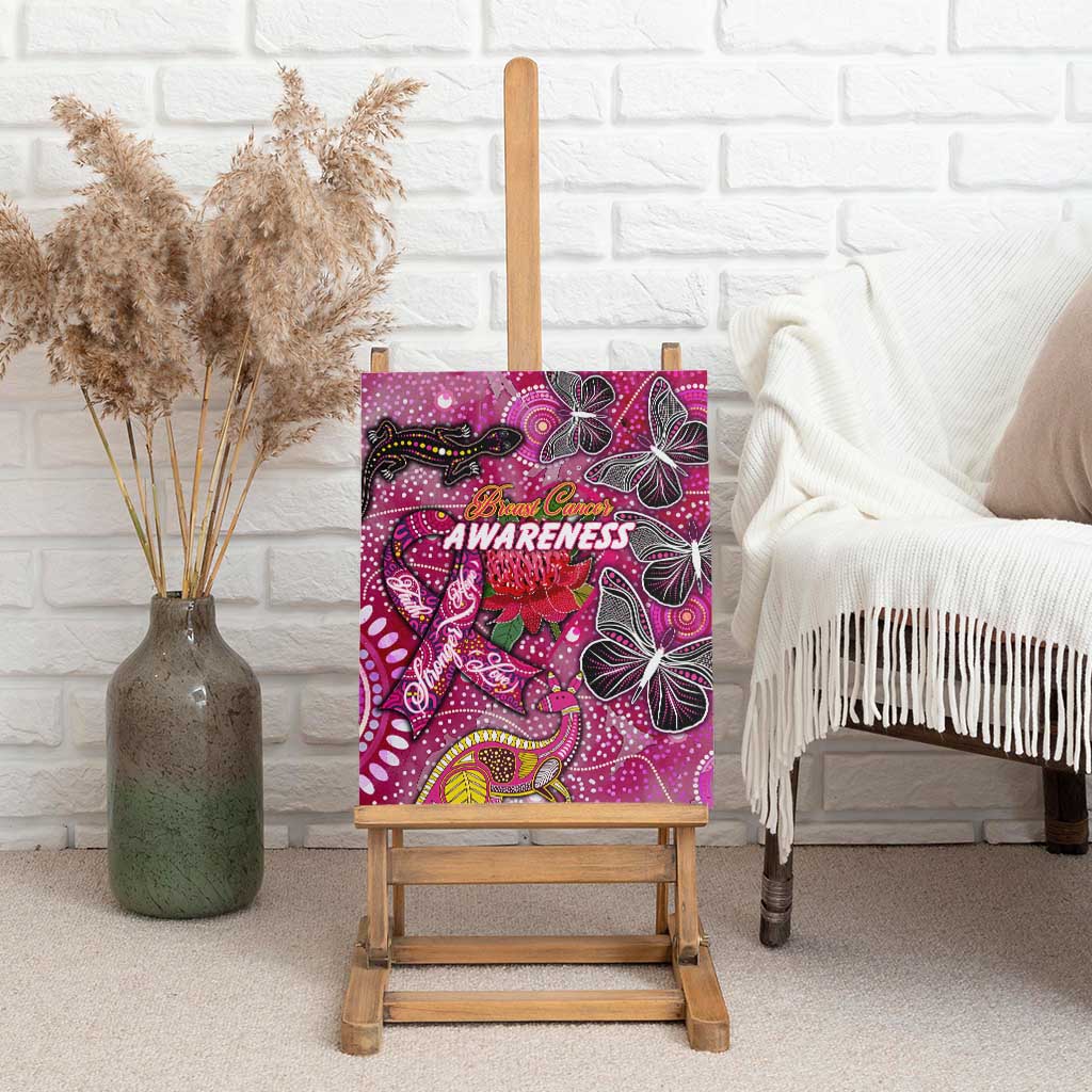 Breast Cancer Awareness Aboriginal Canvas Wall Art Australian Pink Out