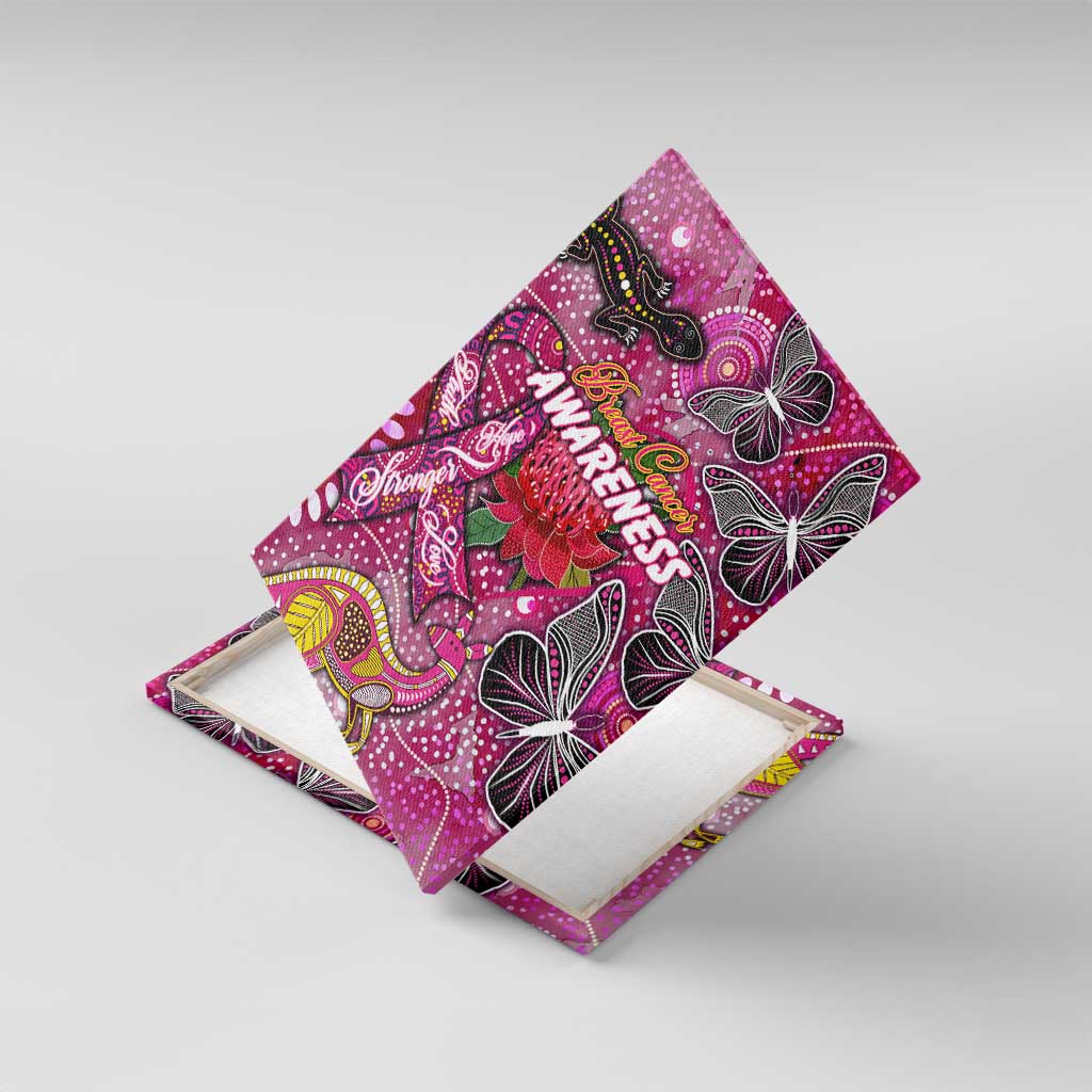Breast Cancer Awareness Aboriginal Canvas Wall Art Australian Pink Out