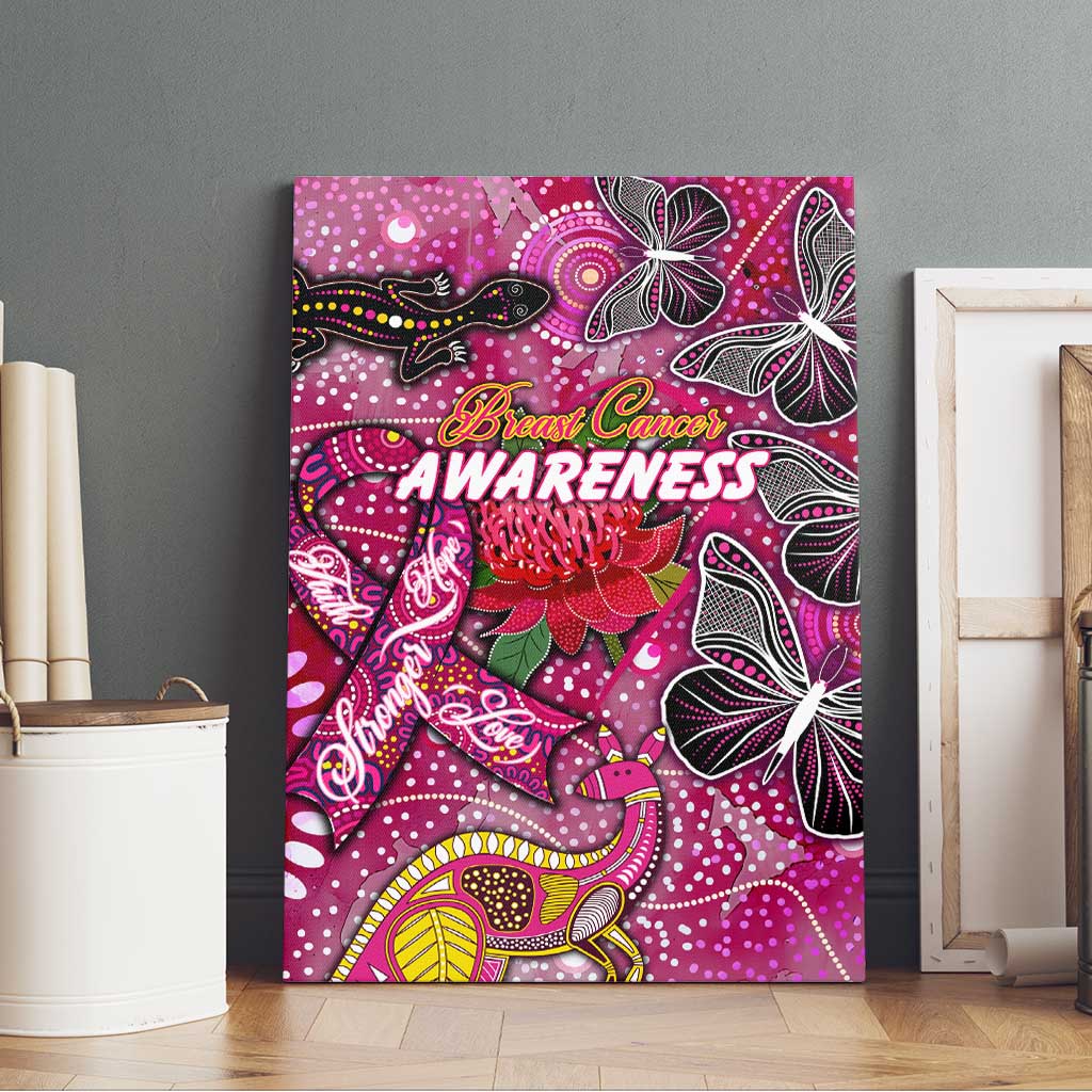 Breast Cancer Awareness Aboriginal Canvas Wall Art Australian Pink Out
