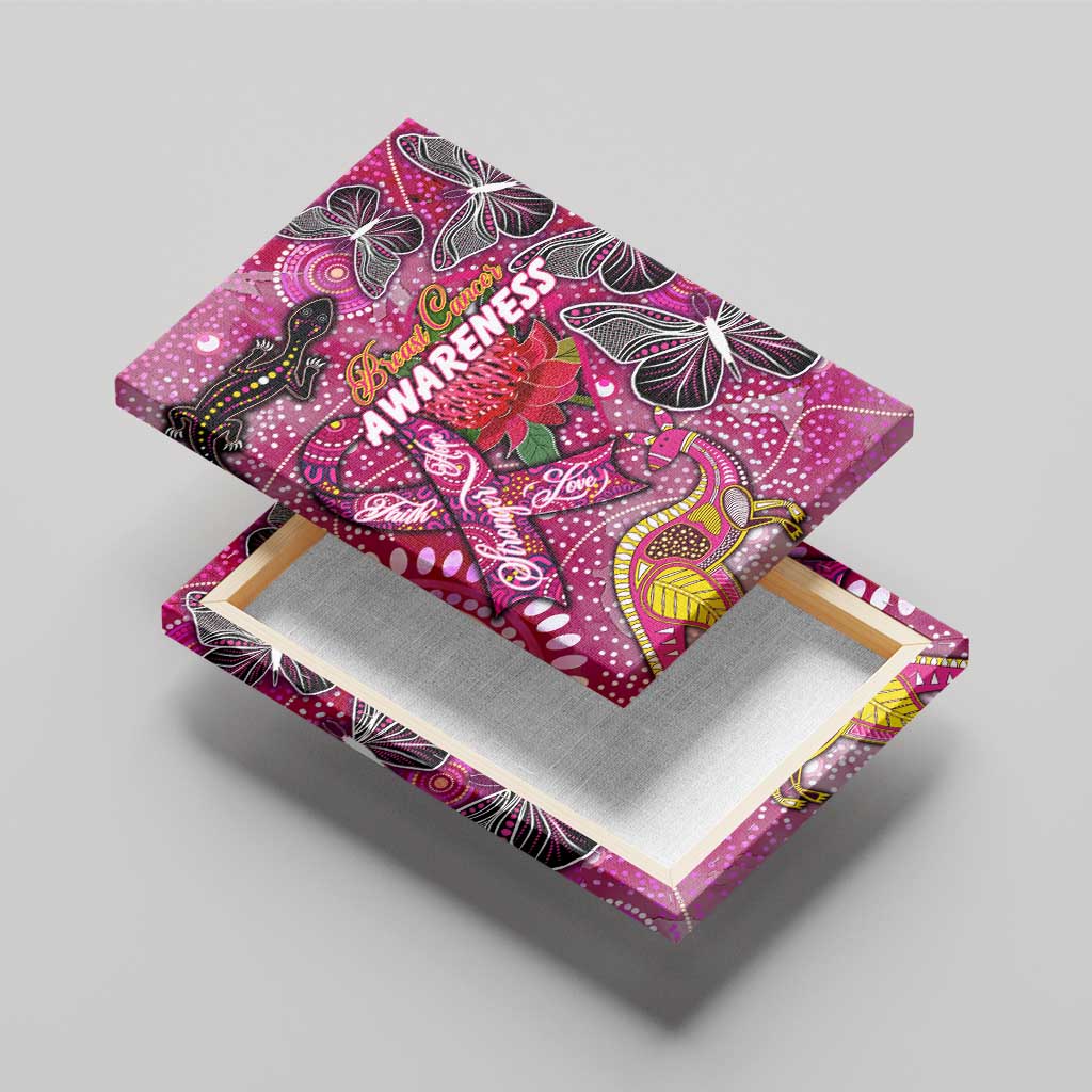 Breast Cancer Awareness Aboriginal Canvas Wall Art Australian Pink Out