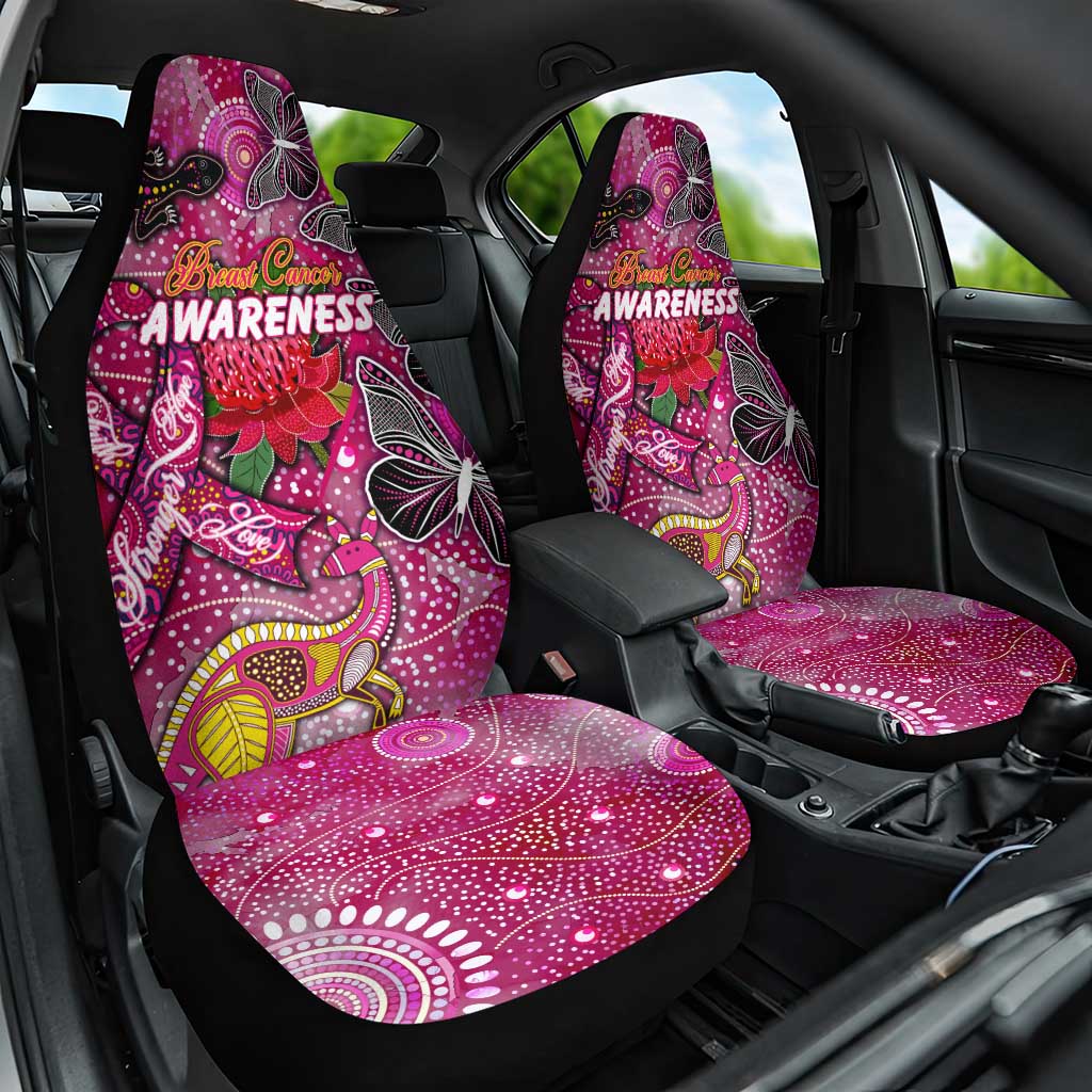 Breast Cancer Awareness Aboriginal Car Seat Cover Australian Pink Out