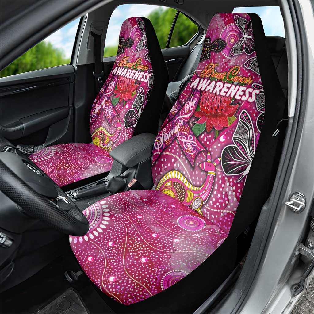 Breast Cancer Awareness Aboriginal Car Seat Cover Australian Pink Out