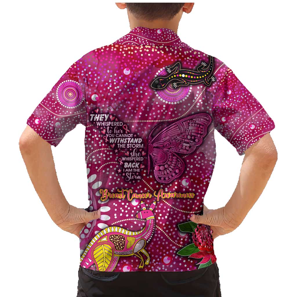 Breast Cancer Awareness Aboriginal Family Matching Mermaid Dress and Hawaiian Shirt Australian Pink Out