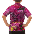 Breast Cancer Awareness Aboriginal Family Matching Mermaid Dress and Hawaiian Shirt Australian Pink Out
