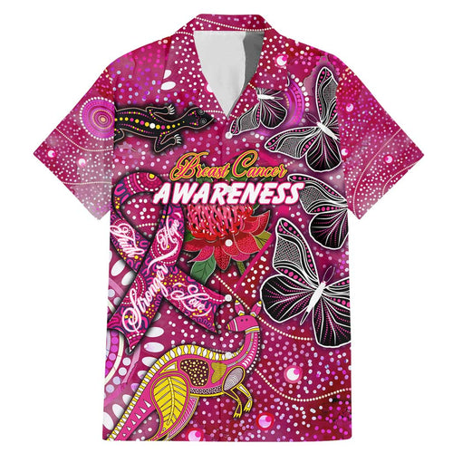Breast Cancer Awareness Aboriginal Family Matching Mermaid Dress and Hawaiian Shirt Australian Pink Out