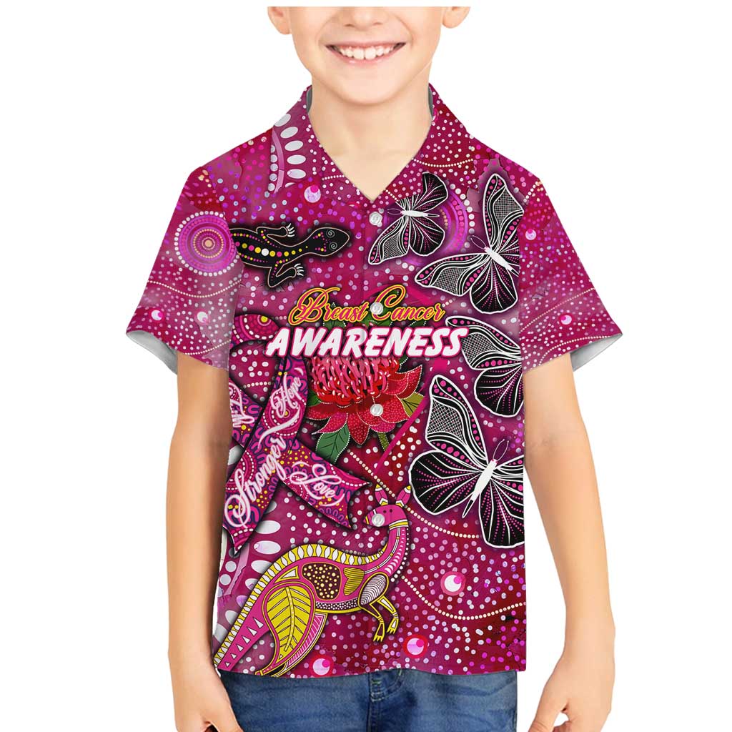 Breast Cancer Awareness Aboriginal Family Matching Mermaid Dress and Hawaiian Shirt Australian Pink Out