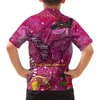 Breast Cancer Awareness Aboriginal Family Matching Off Shoulder Maxi Dress and Hawaiian Shirt Australian Pink Out