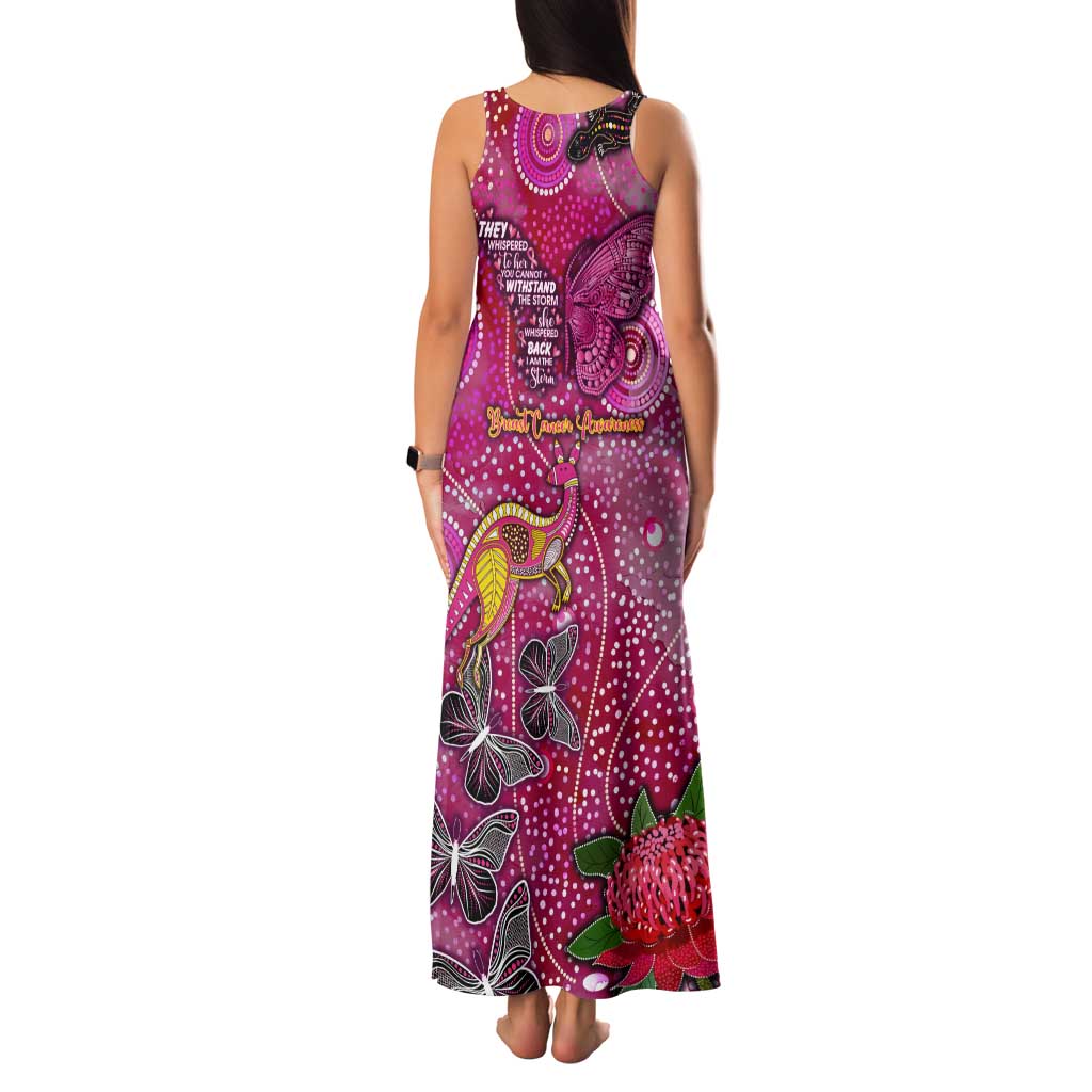 Breast Cancer Awareness Aboriginal Family Matching Tank Maxi Dress and Hawaiian Shirt Australian Pink Out