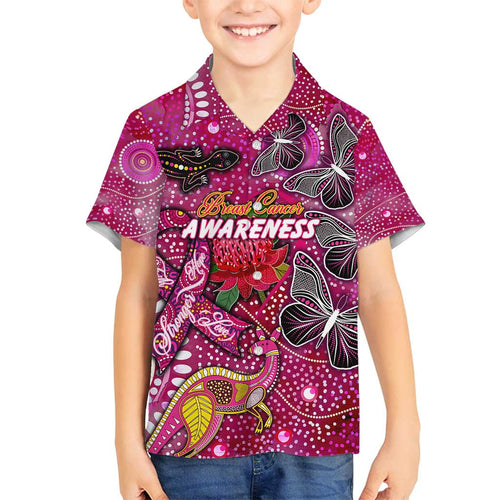 Breast Cancer Awareness Aboriginal Family Matching Tank Maxi Dress and Hawaiian Shirt Australian Pink Out