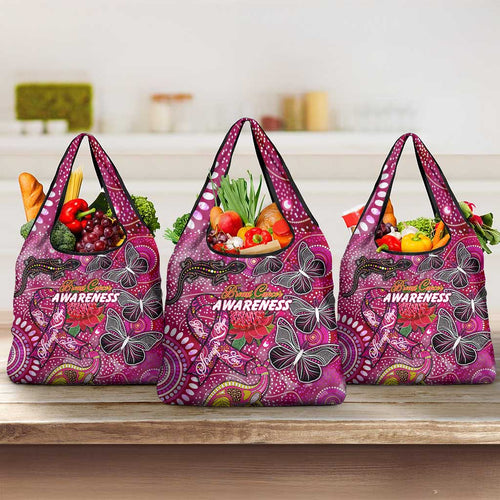 Breast Cancer Awareness Aboriginal Grocery Bag Australian Pink Out