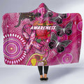 Breast Cancer Awareness Aboriginal Hooded Blanket Australian Pink Out