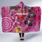 Breast Cancer Awareness Aboriginal Hooded Blanket Australian Pink Out