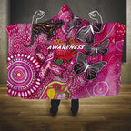 Breast Cancer Awareness Aboriginal Hooded Blanket Australian Pink Out
