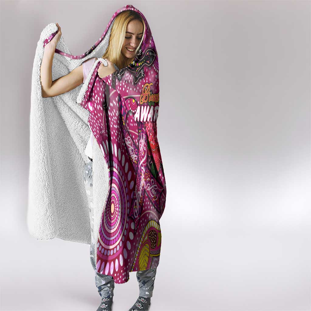 Breast Cancer Awareness Aboriginal Hooded Blanket Australian Pink Out
