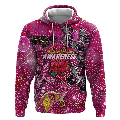 Breast Cancer Awareness Aboriginal Hoodie Australian Pink Out
