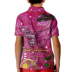 Breast Cancer Awareness Aboriginal Kid Polo Shirt Australian Pink Out