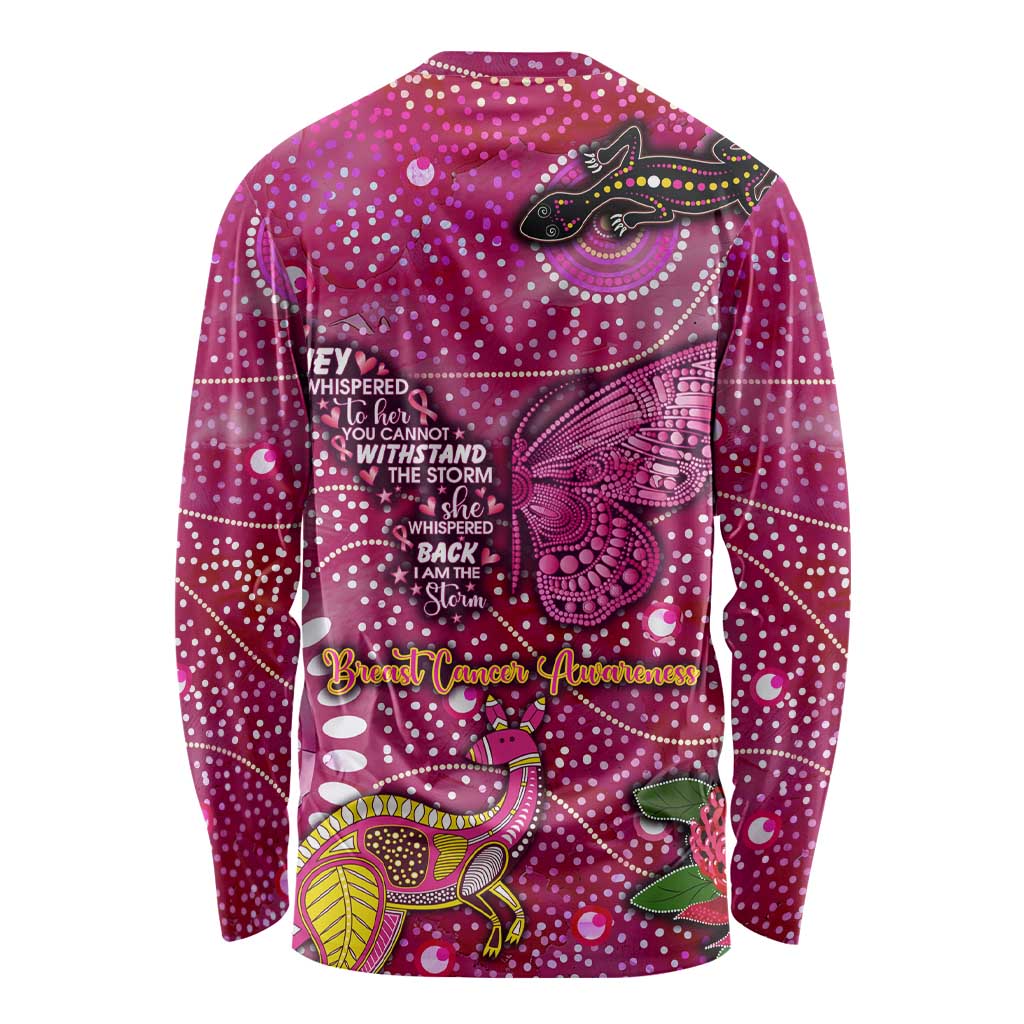 Breast Cancer Awareness Aboriginal Long Sleeve Shirt Australian Pink Out