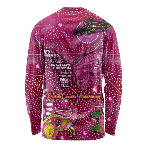 Breast Cancer Awareness Aboriginal Long Sleeve Shirt Australian Pink Out