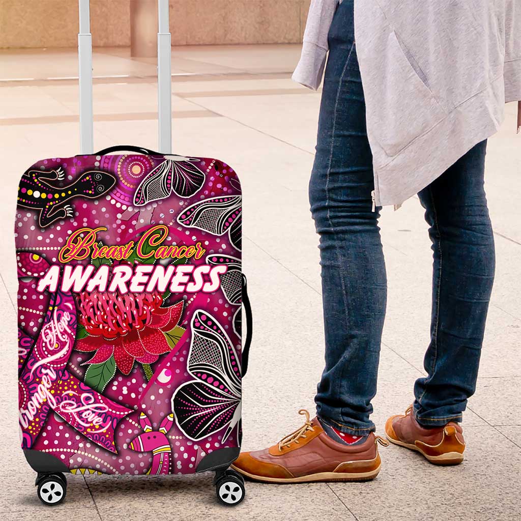 Breast Cancer Awareness Aboriginal Luggage Cover Australian Pink Out