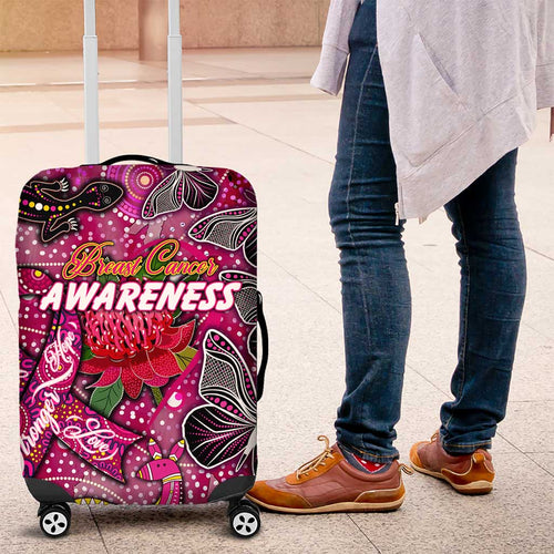 Breast Cancer Awareness Aboriginal Luggage Cover Australian Pink Out