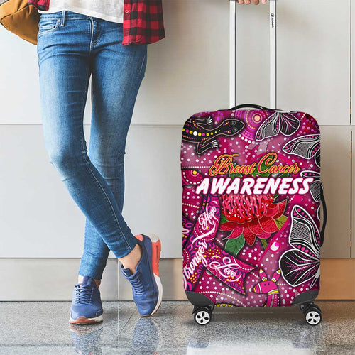 Breast Cancer Awareness Aboriginal Luggage Cover Australian Pink Out