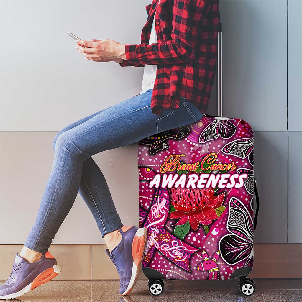 Breast Cancer Awareness Aboriginal Luggage Cover Australian Pink Out