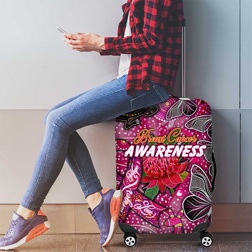 Breast Cancer Awareness Aboriginal Luggage Cover Australian Pink Out