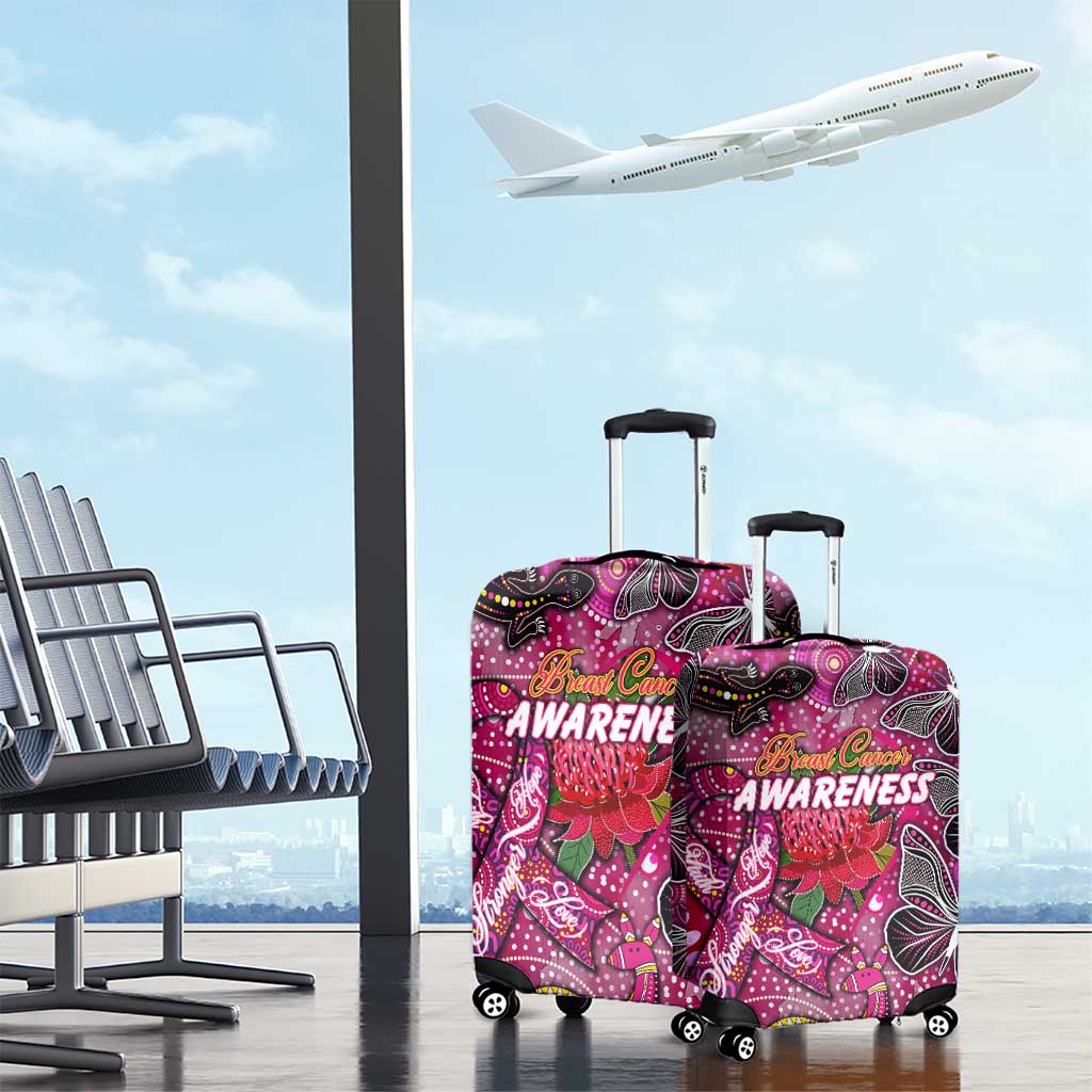 Breast Cancer Awareness Aboriginal Luggage Cover Australian Pink Out