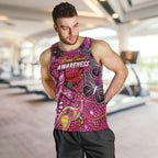 Breast Cancer Awareness Aboriginal Men Tank Top Australian Pink Out