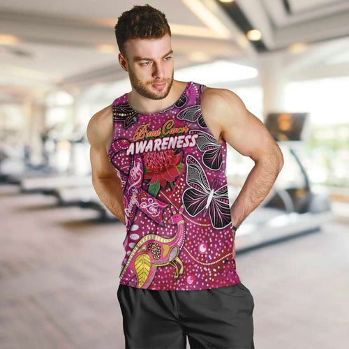 Breast Cancer Awareness Aboriginal Men Tank Top Australian Pink Out