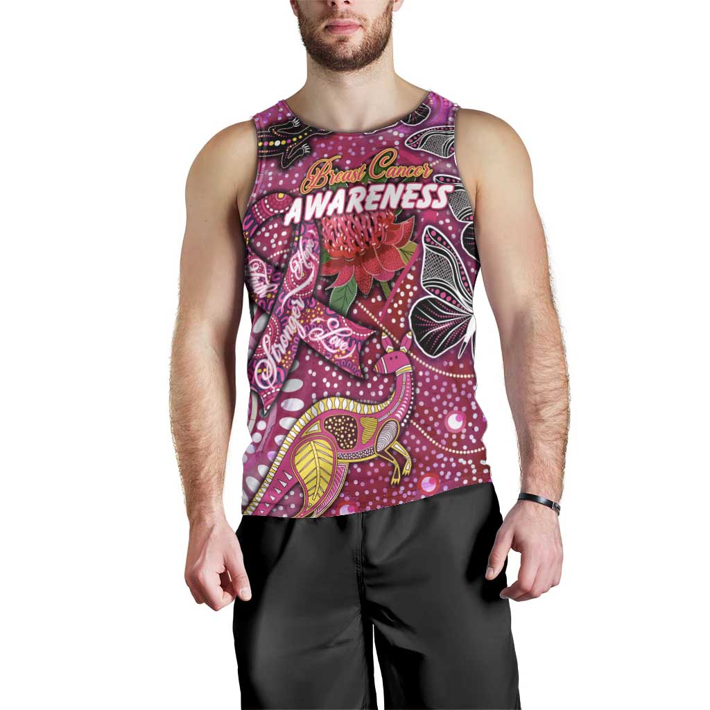 Breast Cancer Awareness Aboriginal Men Tank Top Australian Pink Out