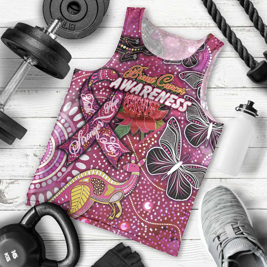 Breast Cancer Awareness Aboriginal Men Tank Top Australian Pink Out