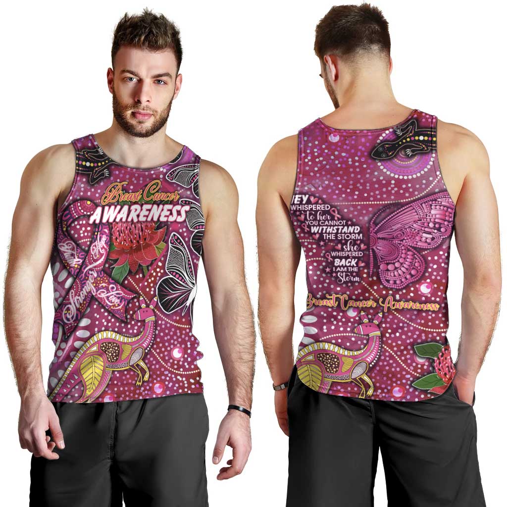 Breast Cancer Awareness Aboriginal Men Tank Top Australian Pink Out
