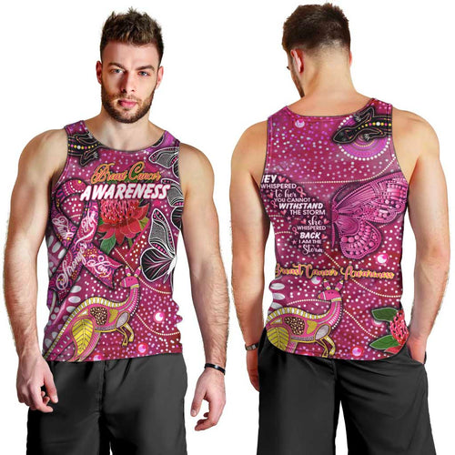 Breast Cancer Awareness Aboriginal Men Tank Top Australian Pink Out